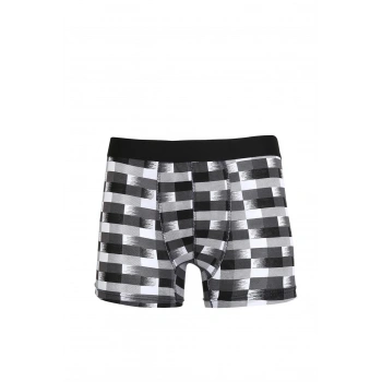 MARSiLYAN- Erkek Penye Likralı Desenli Boxer Füme