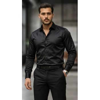 MARSiLYAN- Erkek Saten Klasik Gömlek