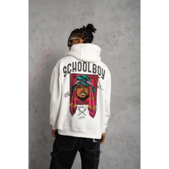 MARSiLYAN- Erkek SCHOOL BOY Baskılı Kapüşonlu Sweat - Beyaz
