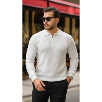 MARSiLYAN- Erkek Selanik örme Yakalı Uzun Kollu Triko