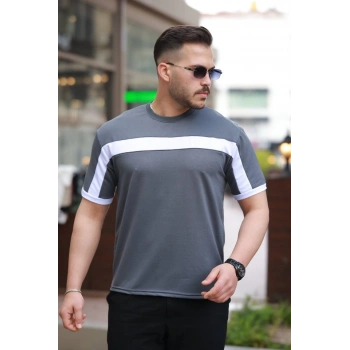 MARSiLYAN- Erkek şerit Detaylı Kısa Kollu T-shirt