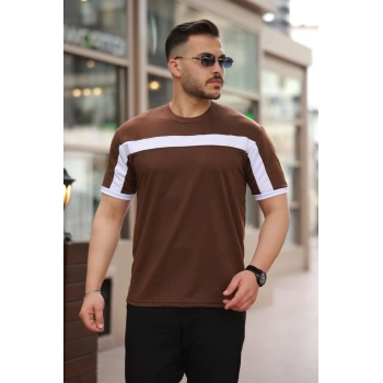 MARSiLYAN- Erkek şerit Detaylı Kısa Kollu Tshirt