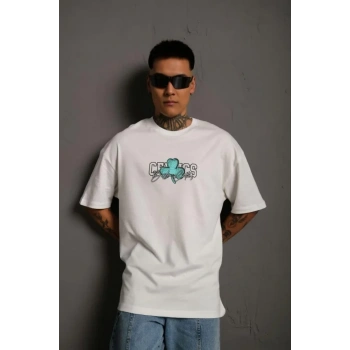 MARSiLYAN- Erkek Sırt Baskılı T-shirt - Beyaz