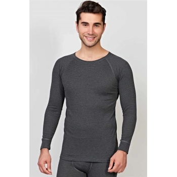 MARSiLYAN- Erkek Termal Geniş Yaka Reglan Uzun Kol İçlik T-Shirt (8565)