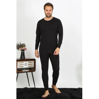 MARSiLYAN- Erkek Termal Kışlık Alt Üst İçlik Takım Siyah