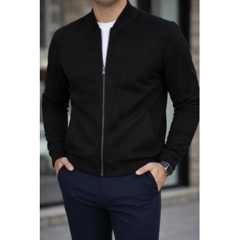 MARSiLYAN- Erkek Uzun Kollu önden Fermuarlı Süet Ceket