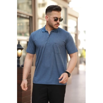 MARSiLYAN- Erkek Yakalı Mini Jakarlı Kısa Kollu Tshirt