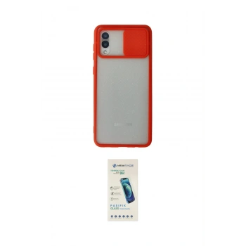 MARSİLYAN™- Galaxy A02 Kılıf Vadi Çizgi - Şeffaf Pasifik Cam Ekran Koruyucu