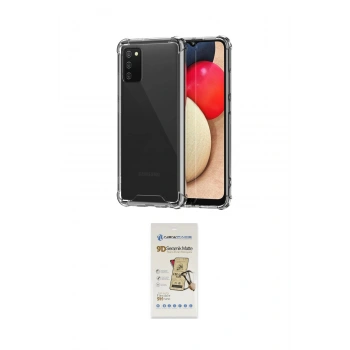 MARSİLYAN™- Galaxy A02S Kılıf İz Form Prime - Siyah Mat Seramik Nano Ekran Koruyucu