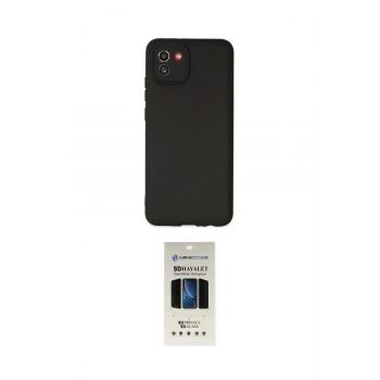 MARSİLYAN™- Galaxy A03 Kılıf Kozmos Yansıma Özel Seri - Siyah 5D Hayalet Cam Ekran Koruyucu