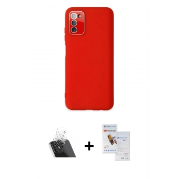 MARSİLYAN™- Galaxy A03S Kılıf Çekirdek Modern Serisi - Siyah Seramik Nano Ekran Koruyucu + Kamera Lens Koruma Cam - SF