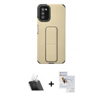 MARSİLYAN™- Galaxy A03S Kılıf Çekirdek Yansıma - Siyah Seramik Nano Ekran Koruyucu + Kamera Lens Koruma Cam - SF