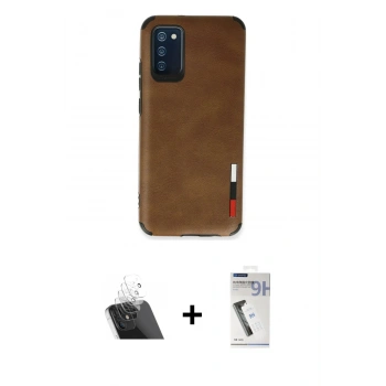 MARSİLYAN™- Galaxy A03S Kılıf Doruk Asil Koleksiyonu - Şeffaf Uv Polymer Nano Ekran Koruyucu + Kamera Lens Koruma Cam - SF