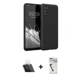 MARSİLYAN™- Galaxy A03S Kılıf Kozmos Yansıma Özel Seri - Şeffaf Uv Polymer Nano Ekran Koruyucu + Kamera Lens Koruma Cam - SF