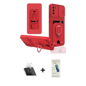 MARSİLYAN™- Galaxy A03S Kılıf Vadi Form Prime - Şeffaf Pasifik Cam Ekran Koruyucu + Kamera Lens Koruma Cam - SF