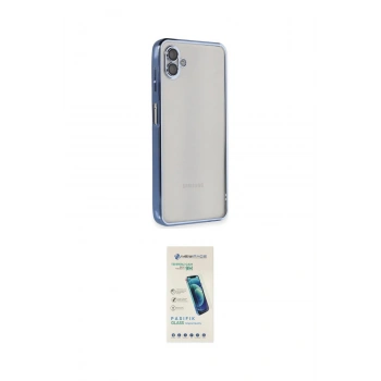 MARSİLYAN™- Galaxy A04 Kılıf Vadi Minimal - Şeffaf Pasifik Cam Ekran Koruyucu