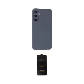 MARSİLYAN™- Galaxy A05S Kılıf Ahenk Serisi - Siyah 6D Antistatik Mat Seramik Hayalet Nano Ekran Koruyucu