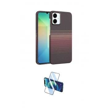MARSİLYAN™- Galaxy A06 Kılıf Doruk Serisi - Siyah 3D Antistatik Seramik Nano Ekran Koruyucu