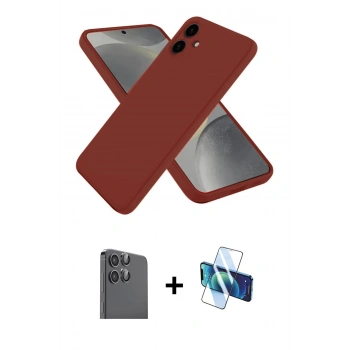 MARSİLYAN™- Galaxy A06 Kılıf Kozmos Yansıma Özel Seri - Siyah 3D Antistatik Seramik Nano Ekran Koruyucu + Raze Metal Kamera Lens - SH