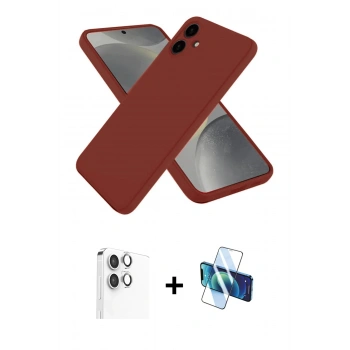MARSİLYAN™- Galaxy A06 Kılıf Kozmos Yansıma Özel Seri - Siyah 3D Antistatik Seramik Nano Ekran Koruyucu + Raze Metal Kamera Lens - GS
