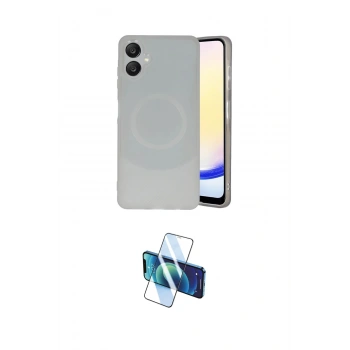 MARSİLYAN™- Galaxy A06 Kılıf Ufuk Serisi - Siyah 3D Antistatik Cam Ekran Koruyucu