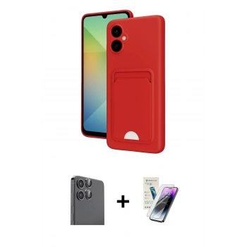 MARSİLYAN™- Galaxy A06 Kılıf Vadi Çizgi Prime - Şeffaf Pasifik Cam Ekran Koruyucu + Raze Metal Kamera Lens - SH