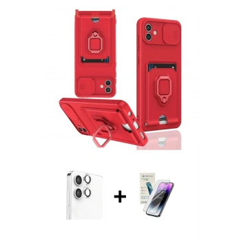 MARSİLYAN™- Galaxy A06 Kılıf Vadi Form Prime - Şeffaf Pasifik Cam Ekran Koruyucu + Raze Metal Kamera Lens - GS