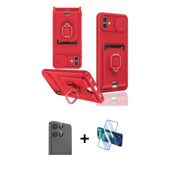 MARSİLYAN™- Galaxy A06 Kılıf Vadi Form Prime - Siyah 3D Antistatik Seramik Nano Ekran Koruyucu + Raze Metal Kamera Lens - SH