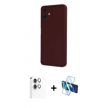 MARSİLYAN™- Galaxy A06 Kılıf Yankı Yansıma Özel Seri - Siyah 3D Antistatik Seramik Nano Ekran Koruyucu + Raze Metal Kamera Lens - GS
