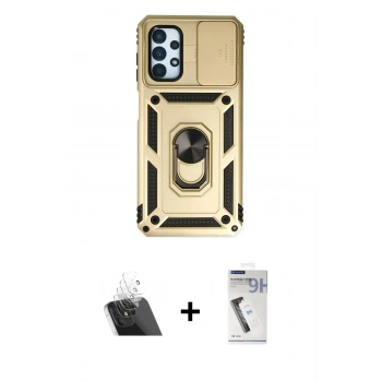 MARSİLYAN™- Galaxy A13 4G Kılıf Ahenk Klasik - Şeffaf Uv Polymer Nano Ekran Koruyucu + Kamera Lens Koruma Cam - SF