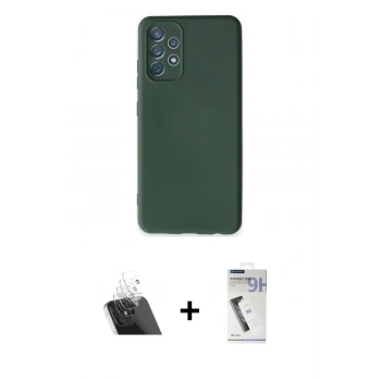 MARSİLYAN™- Galaxy A13 4G Kılıf Ahenk Serisi - Şeffaf Uv Polymer Nano Ekran Koruyucu + Kamera Lens Koruma Cam - SF