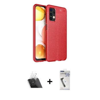 MARSİLYAN™- Galaxy A13 4G Kılıf Doruk Klasik Özel Seri - Şeffaf Uv Polymer Nano Ekran Koruyucu + Kamera Lens Koruma Cam - SF
