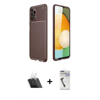 MARSİLYAN™- Galaxy A13 4G Kılıf Eksen Form Prime - Şeffaf Uv Polymer Nano Ekran Koruyucu + Kamera Lens Koruma Cam - SF