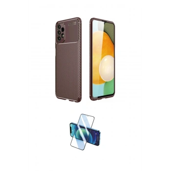 MARSİLYAN™- Galaxy A13 4G Kılıf Eksen Form Prime - Siyah 3D Antistatik Cam Ekran Koruyucu