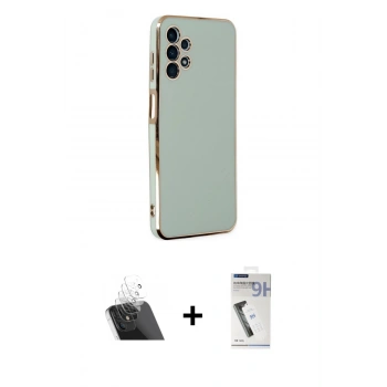 MARSİLYAN™- Galaxy A13 4G Kılıf Yankı Serisi - Şeffaf Uv Polymer Nano Ekran Koruyucu + Kamera Lens Koruma Cam - SF