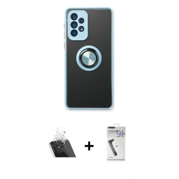MARSİLYAN™- Galaxy A13 4G Kılıf Yörünge Çizgi - Şeffaf Uv Polymer Nano Ekran Koruyucu + Kamera Lens Koruma Cam - SF