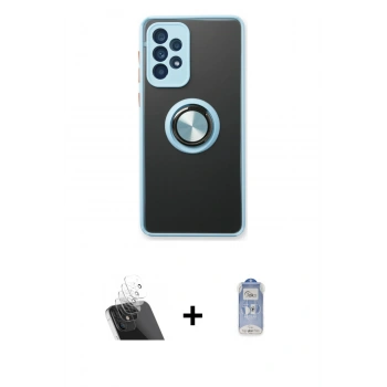 MARSİLYAN™- Galaxy A13 4G Kılıf Yörünge Çizgi - Siyah Joko Magic 5D Cam + Kamera Lens Koruma Cam - SF