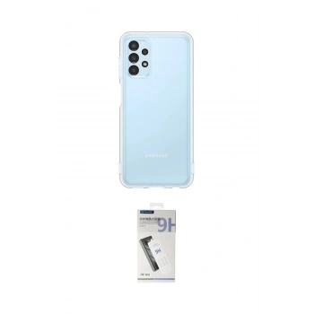 MARSİLYAN™- Galaxy A13 4G Kılıf Zirve Doku - Şeffaf Uv Polymer Nano Ekran Koruyucu