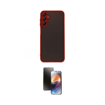 MARSİLYAN™- Galaxy A14 4G Kılıf Ahenk Çizgi Serisi - Siyah 3D Antistatik Mat Seramik Nano Ekran Koruyucu