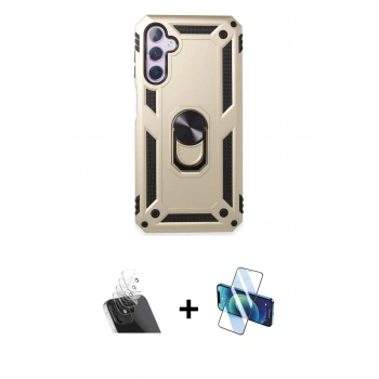 MARSİLYAN™- Galaxy A14 4G Kılıf Ahenk Klasik Koleksiyonu - Siyah 3D Antistatik Seramik Nano Ekran Koruyucu + Kamera Lens Koruma Cam - SF