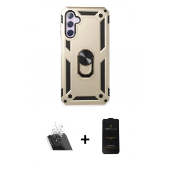 MARSİLYAN™- Galaxy A14 4G Kılıf Ahenk Klasik Koleksiyonu - Siyah 6D Antistatik Mat Seramik Hayalet Nano Ekran Koruyucu + Kamera Lens Koruma Cam - SF