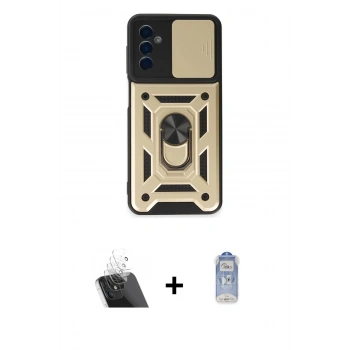 MARSİLYAN™- Galaxy A14 4G Kılıf Ahenk Klasik - Siyah Joko Magic 5D Cam + Kamera Lens Koruma Cam - SF