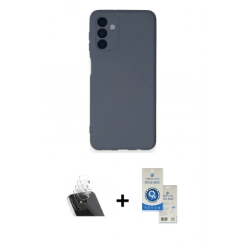 MARSİLYAN™- Galaxy A14 4G Kılıf Ahenk Serisi - Şeffaf Royal Nano Ekran Koruyucu + Kamera Lens Koruma Cam - SF
