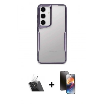 MARSİLYAN™- Galaxy A14 4G Kılıf Akış Çizgi Koleksiyonu - Siyah 3D Antistatik Mat Seramik Nano Ekran Koruyucu + Kamera Lens Koruma Cam - SF