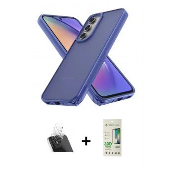 MARSİLYAN™- Galaxy A14 4G Kılıf Atlas Form - Siyah 20D Premium Cam Ekran Koruyucu + Kamera Lens Koruma Cam - SF