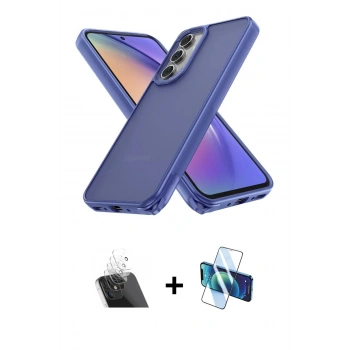 MARSİLYAN™- Galaxy A14 4G Kılıf Atlas Form - Siyah 3D Antistatik Seramik Nano Ekran Koruyucu + Kamera Lens Koruma Cam - SF