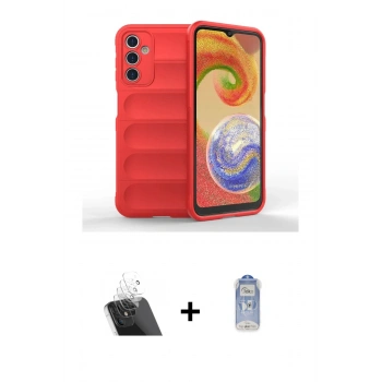 MARSİLYAN™- Galaxy A14 4G Kılıf Atlas Koleksiyonu - Siyah Joko Magic 5D Cam + Kamera Lens Koruma Cam - SF