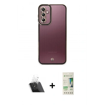 MARSİLYAN™- Galaxy A14 4G Kılıf Çekirdek Klasik Serisi - Siyah 20D Premium Cam Ekran Koruyucu + Kamera Lens Koruma Cam - SF