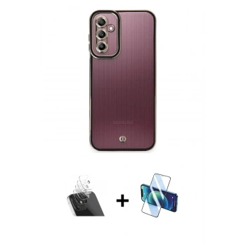 MARSİLYAN™- Galaxy A14 4G Kılıf Çekirdek Klasik Serisi - Siyah 3D Antistatik Seramik Nano Ekran Koruyucu + Kamera Lens Koruma Cam - SF