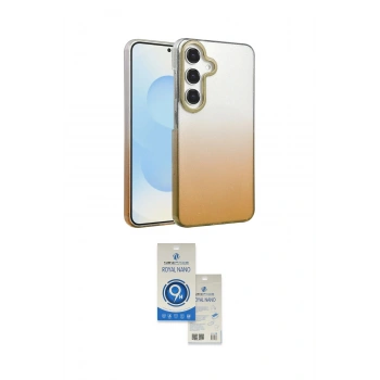 MARSİLYAN™- Galaxy A14 4G Kılıf Kıvılcım Minimal Özel Seri - Şeffaf Royal Nano Ekran Koruyucu